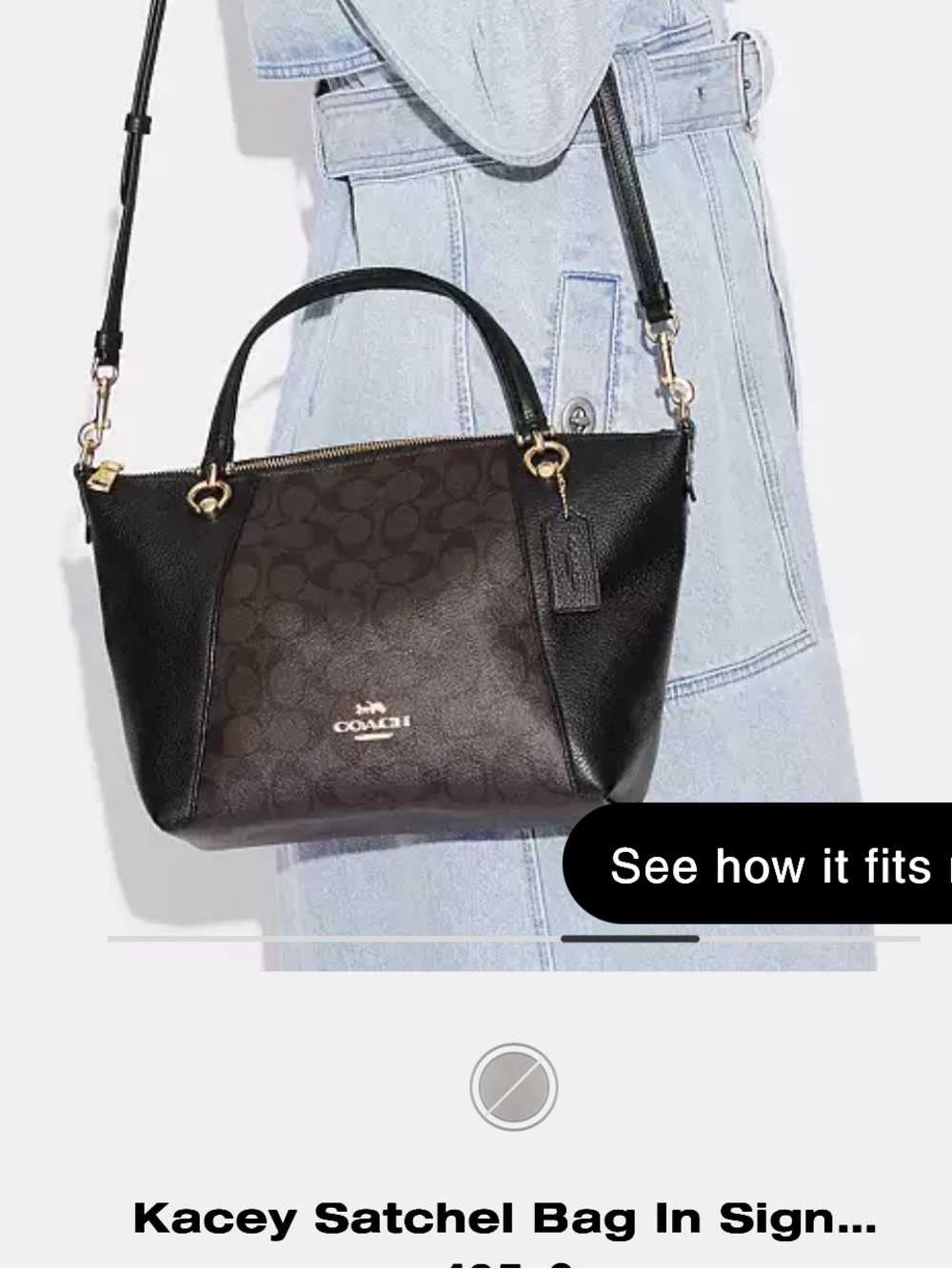 Coach Kacey Satchel Bag In Signature Canvas - Picture 12 of 14